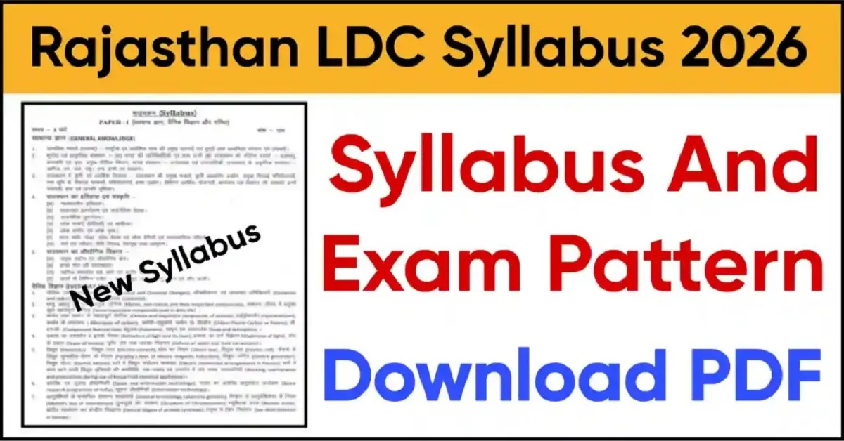 Rajasthan LDC Syllabus 2026 pdf download